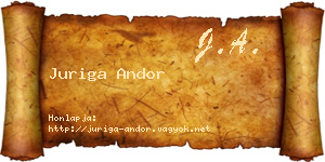 Juriga Andor névjegykártya